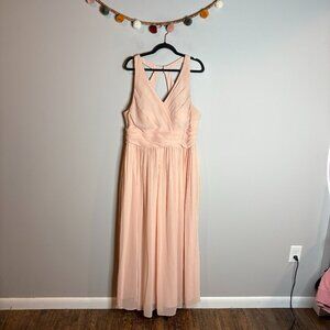 Azazie sleeveless maxi bridesmaid dress in Pearl Pink